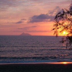 Stunning sunset over the Libyan Sea at Sunset Holiday Home, Neo Kalamaki