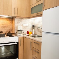 Kitchenette in beachfront studio in Matala, Crete